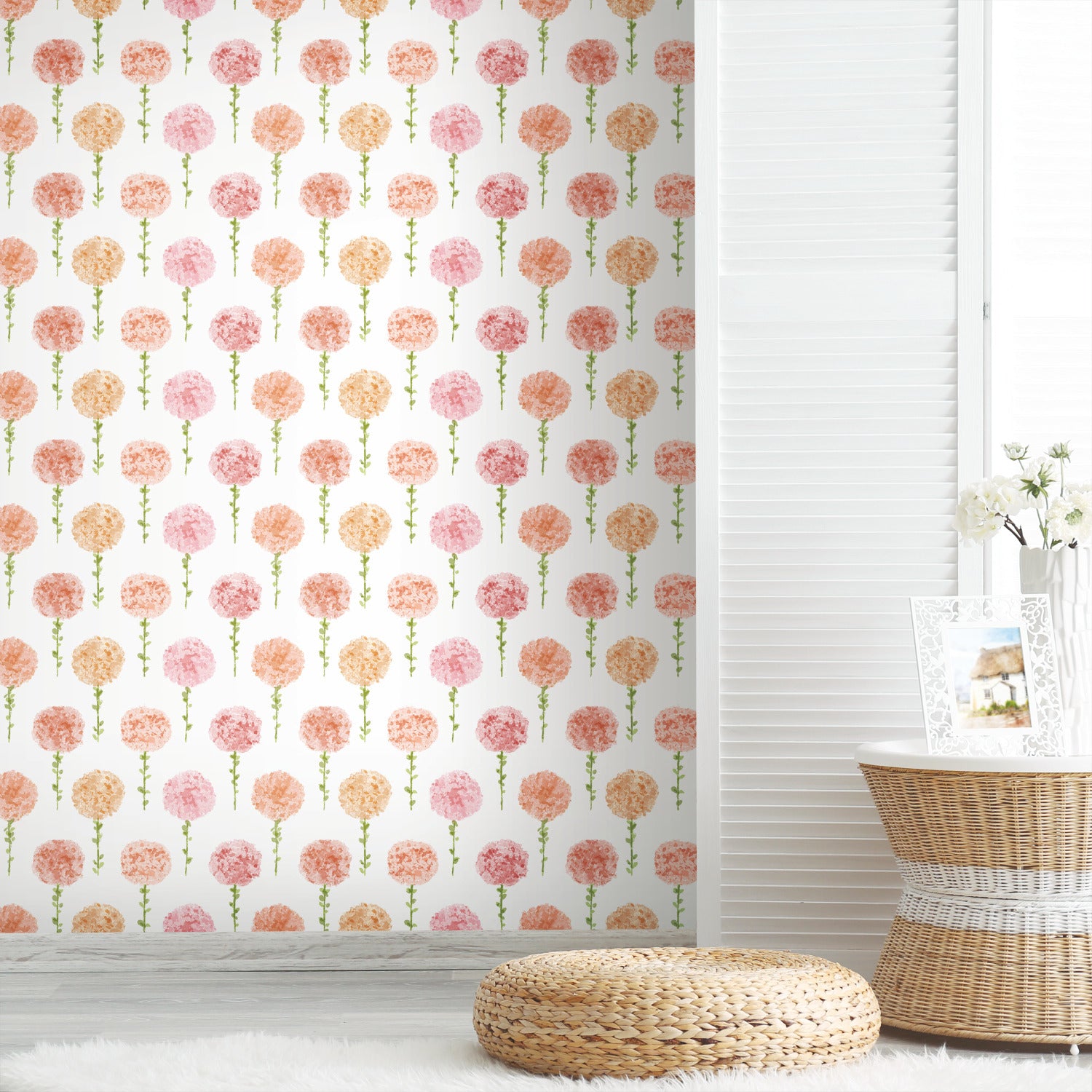 Mum Floral P&S Wallpaper in a room setting