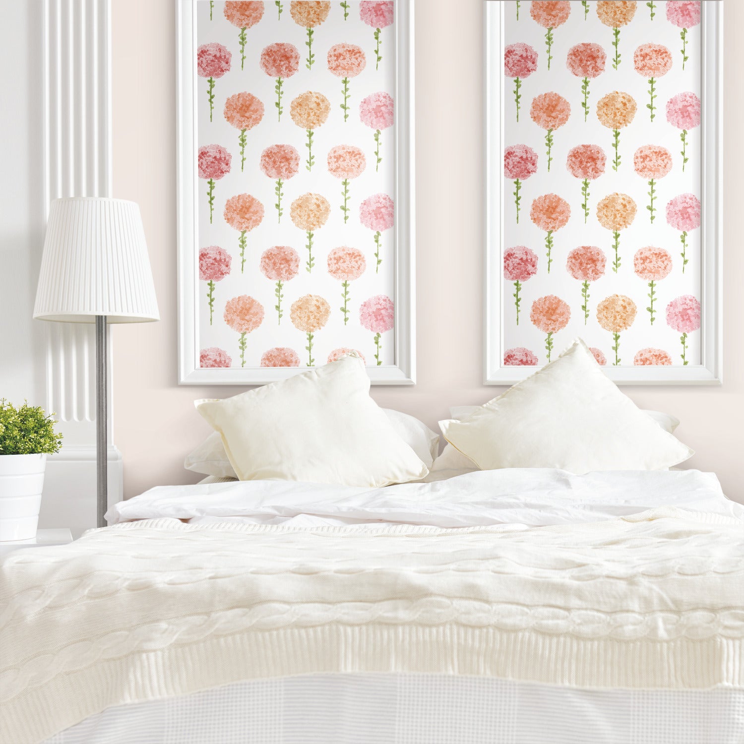 Mum Floral P&S Wallpaper in a room setting