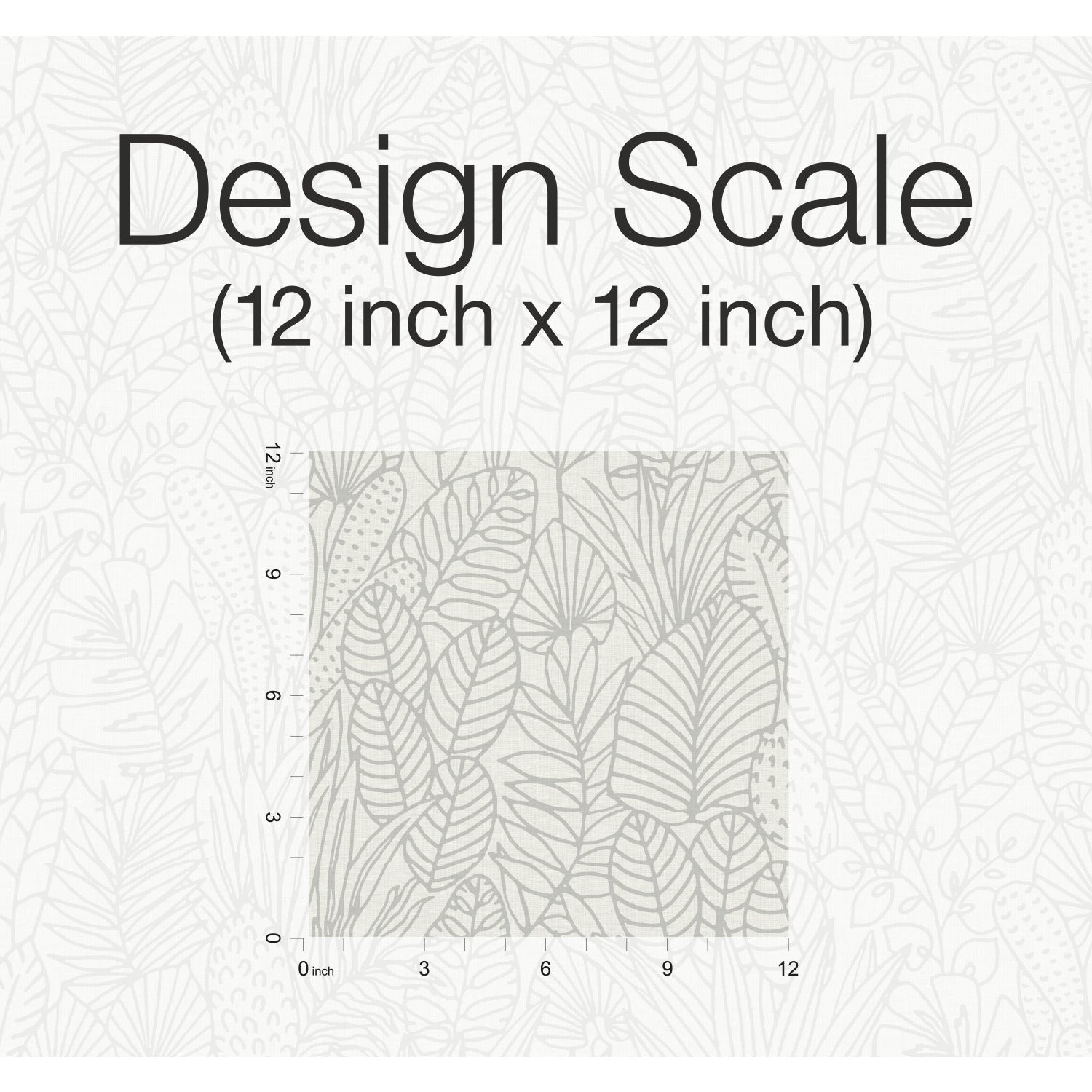 Tropical Leaves Sketch Peel and Stick Wallpaper pattern close-up
