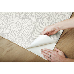 Tropical Leaves Sketch Peel and Stick Wallpaper - how to peel