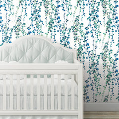 Hanging Watercolor Vines P&S Wallpaper in a room setting