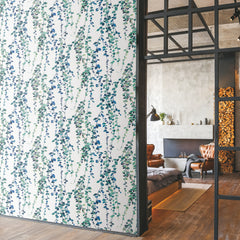 Hanging Watercolor Vines P&S Wallpaper in a room setting