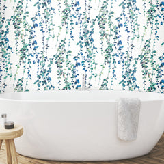 Hanging Watercolor Vines P&S Wallpaper in a room setting