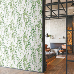 Hanging Watercolor Vines Peel and Stick Wallpaper in a room setting