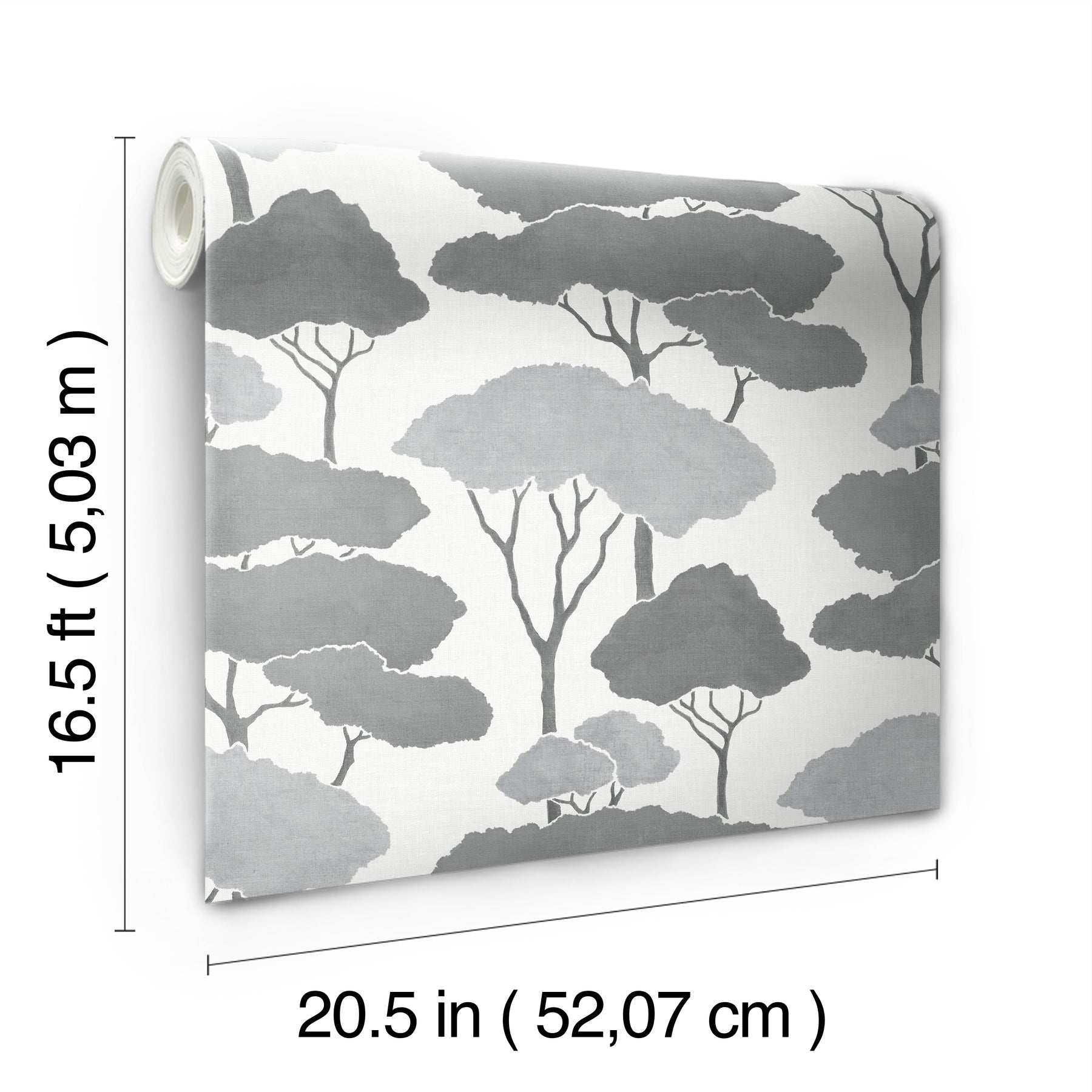 Umbrella Pines Peel & Stick Wallpaper - dimensions