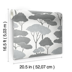 Umbrella Pines Peel & Stick Wallpaper - dimensions
