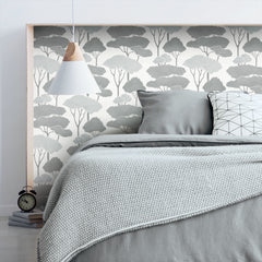 Umbrella Pines Peel & Stick Wallpaper in a room setting