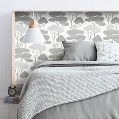 Umbrella Pines Peel & Stick Wallpaper in a room setting