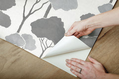 Umbrella Pines Peel & Stick Wallpaper - how to peel