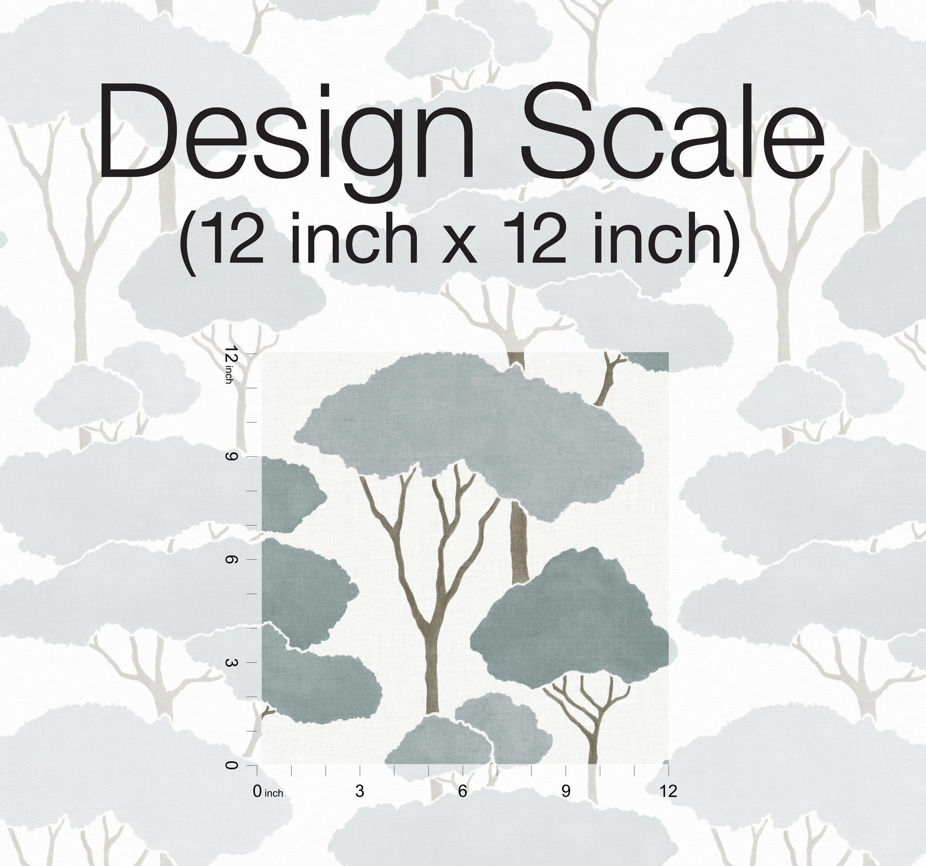 Umbrella Pines Peel & Stick Wallpaper pattern close-up
