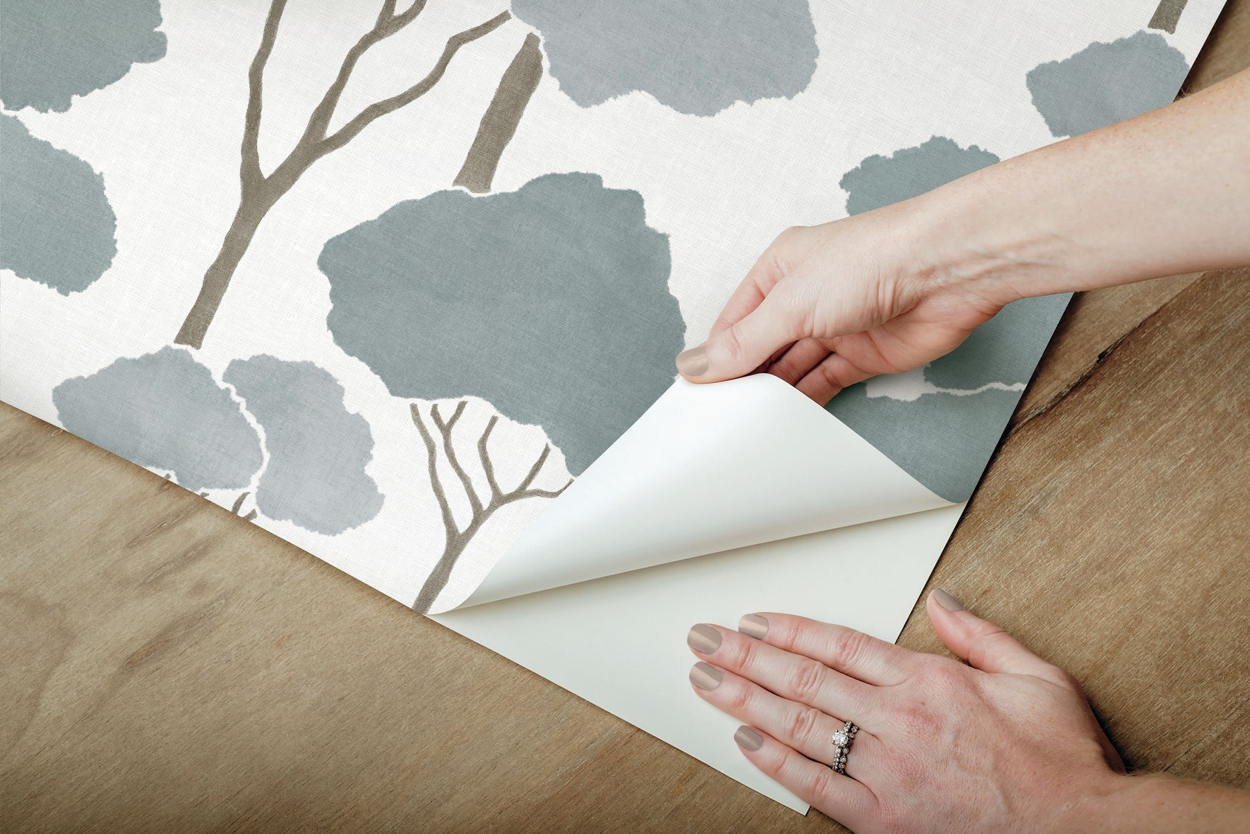 Umbrella Pines Peel & Stick Wallpaper - how to peel
