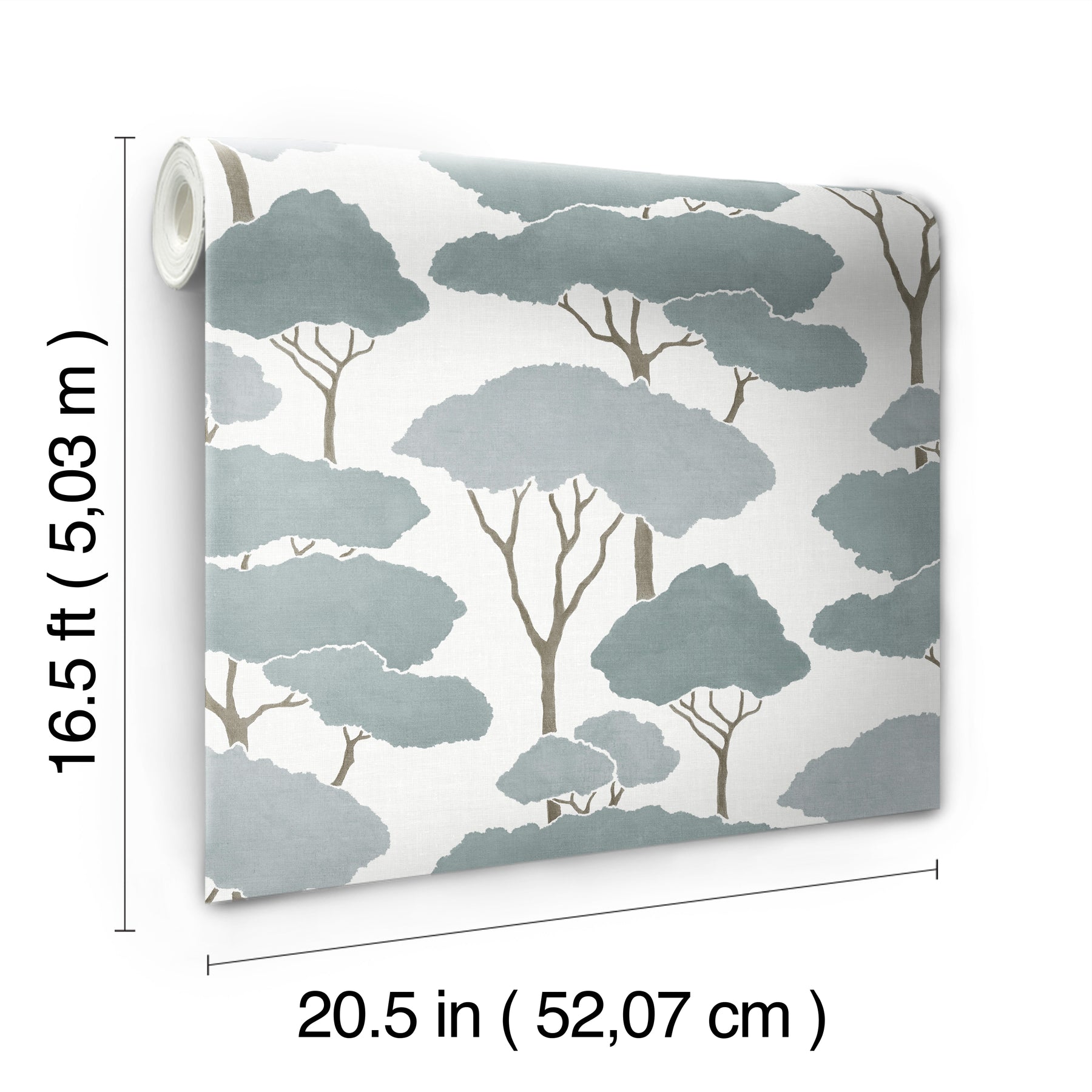 Umbrella Pines Peel & Stick Wallpaper - dimensions