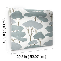 Umbrella Pines Peel & Stick Wallpaper - dimensions