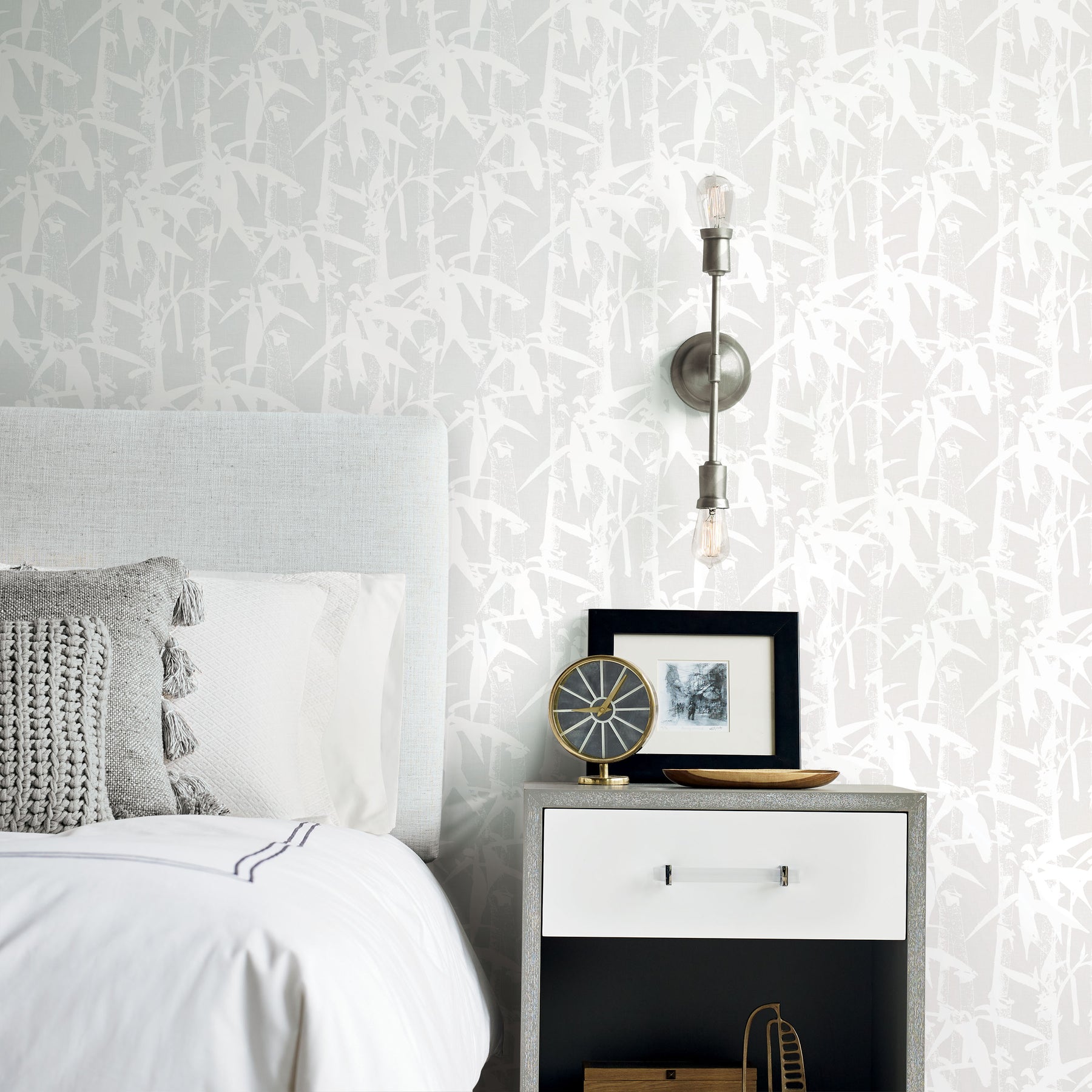 Modern Bamboo Peel & Stick Wallpaper in a room setting