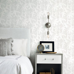 Modern Bamboo Peel & Stick Wallpaper in a room setting