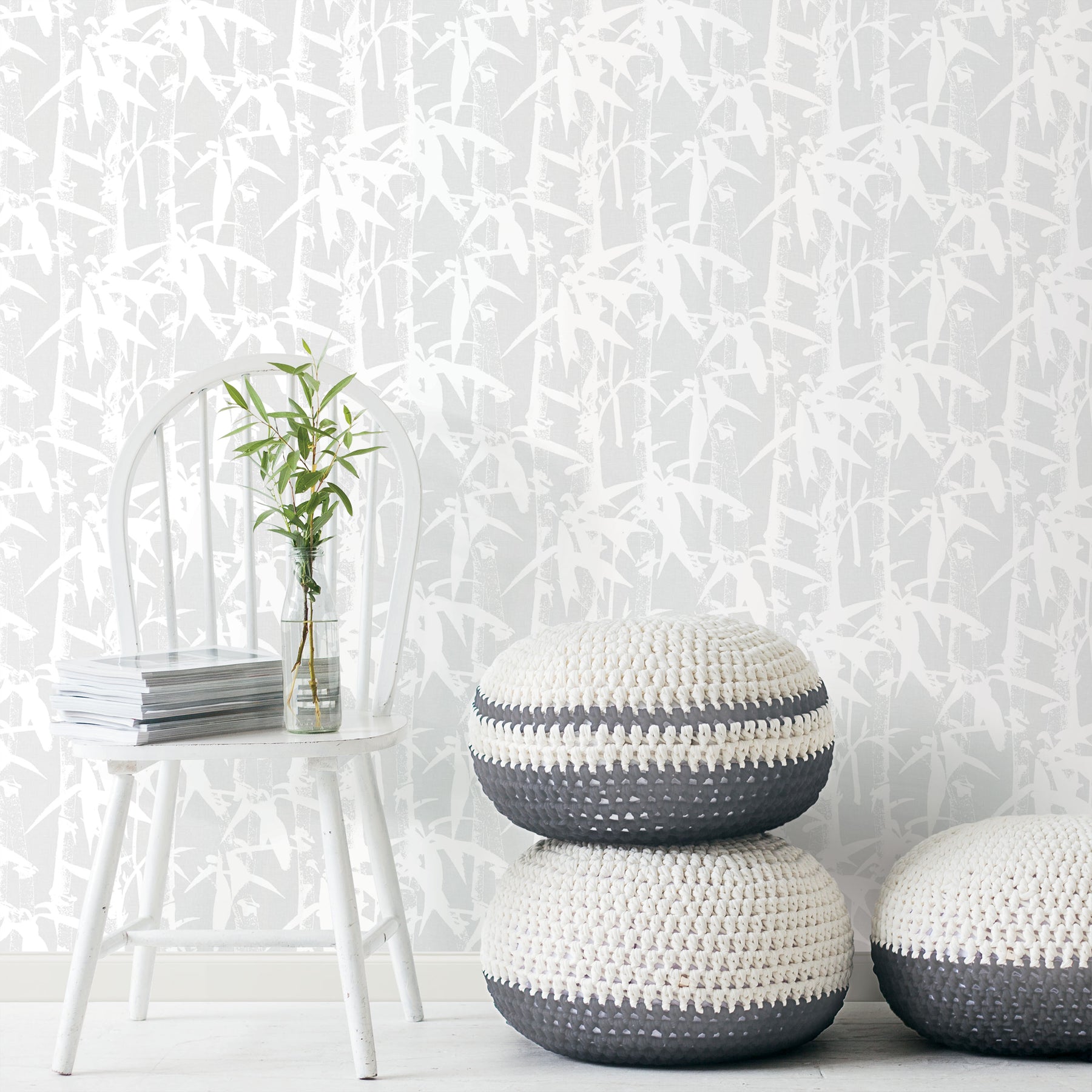 Modern Bamboo Peel & Stick Wallpaper in a room setting