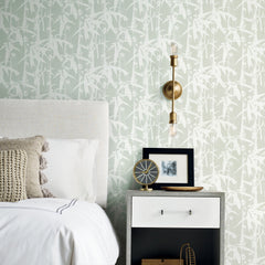 Modern Bamboo Peel & Stick Wallpaper in a room setting