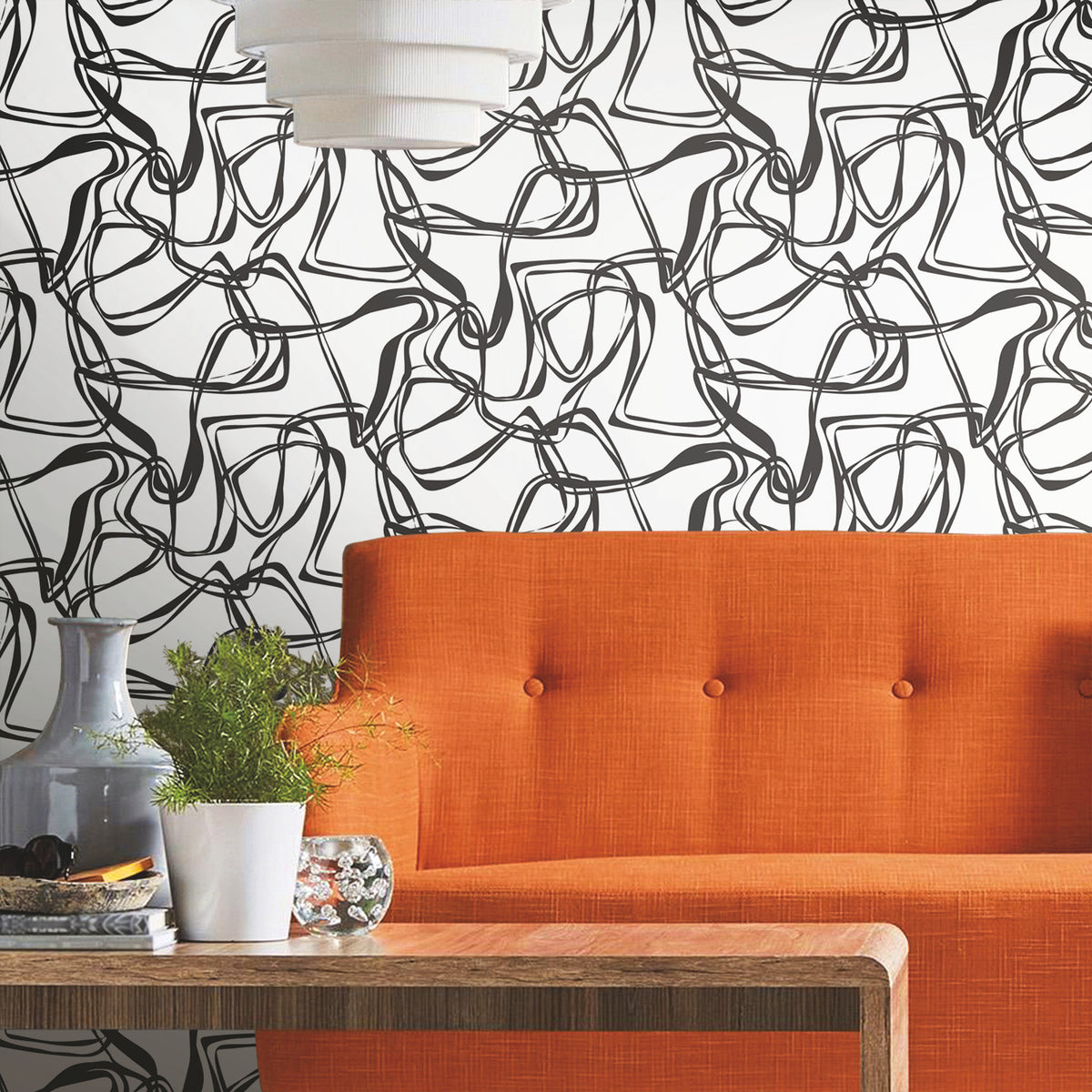 RMK12097RL Peel and Stick Wallpaper in a room setting