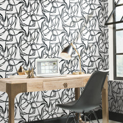 RMK12097RL Peel and Stick Wallpaper in a room setting