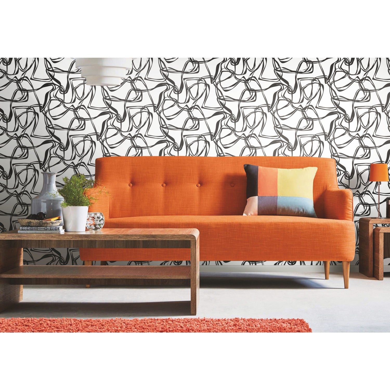 RMK12097RL Peel and Stick Wallpaper in a room setting