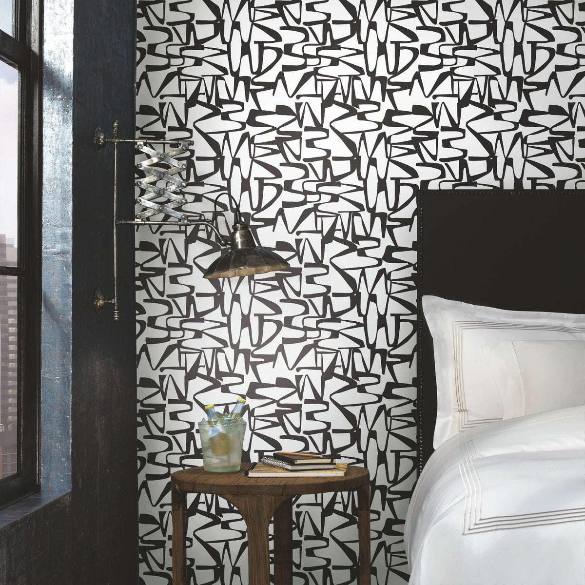 RMK12098RL Peel and Stick Wallpaper in a room setting