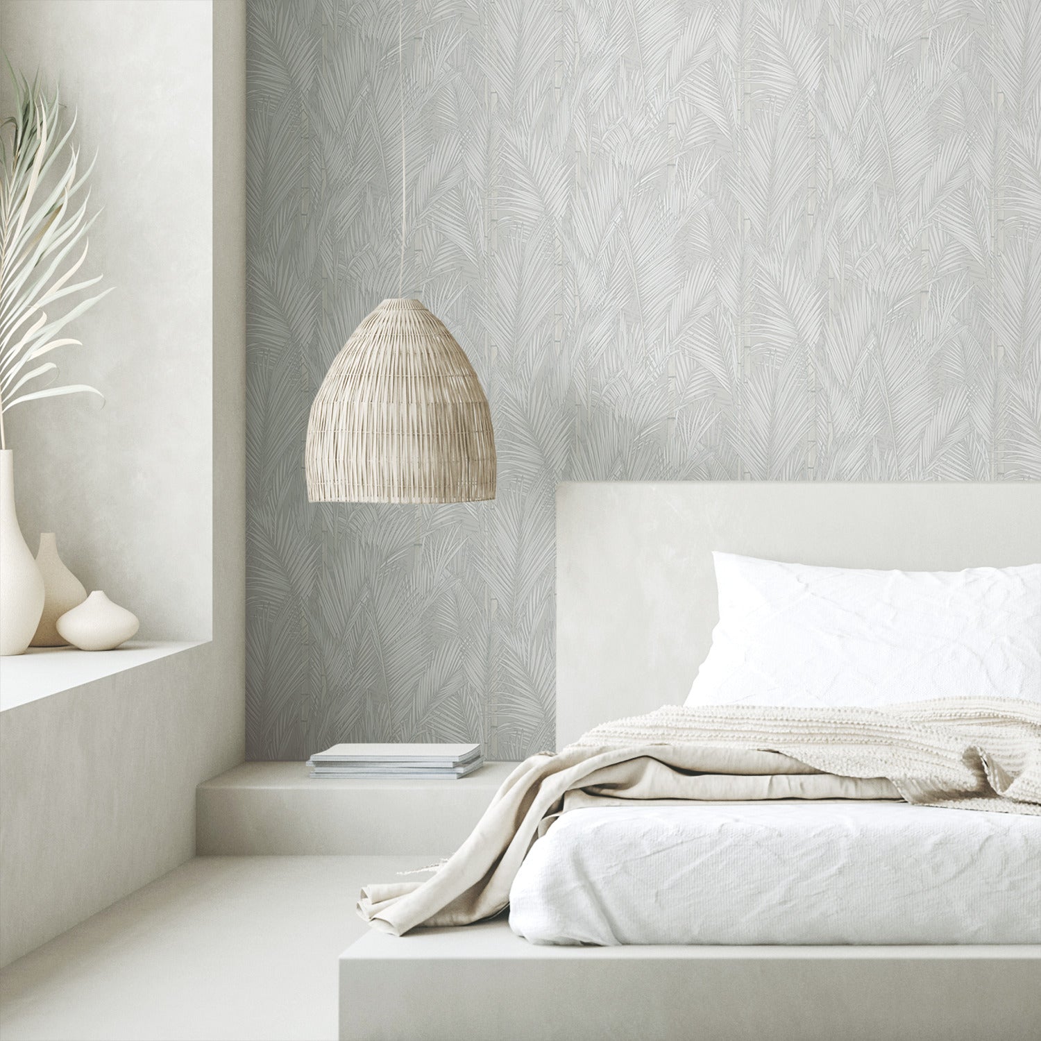 Swaying Fronds Peel & Stick Wallpaper in a room setting