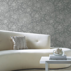 Zen Dahlia P&S Wallpaper in a room setting