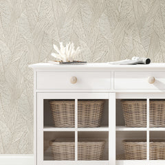 Woven Reed Stitch P&S Wallpaper in a room setting