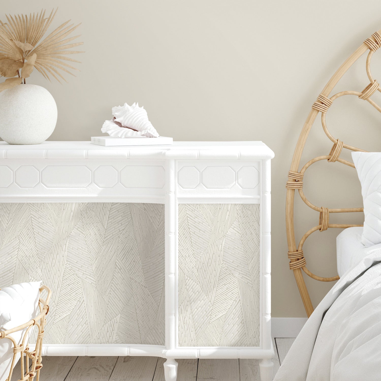 Woven Reed Stitch P&S Wallpaper in a room setting