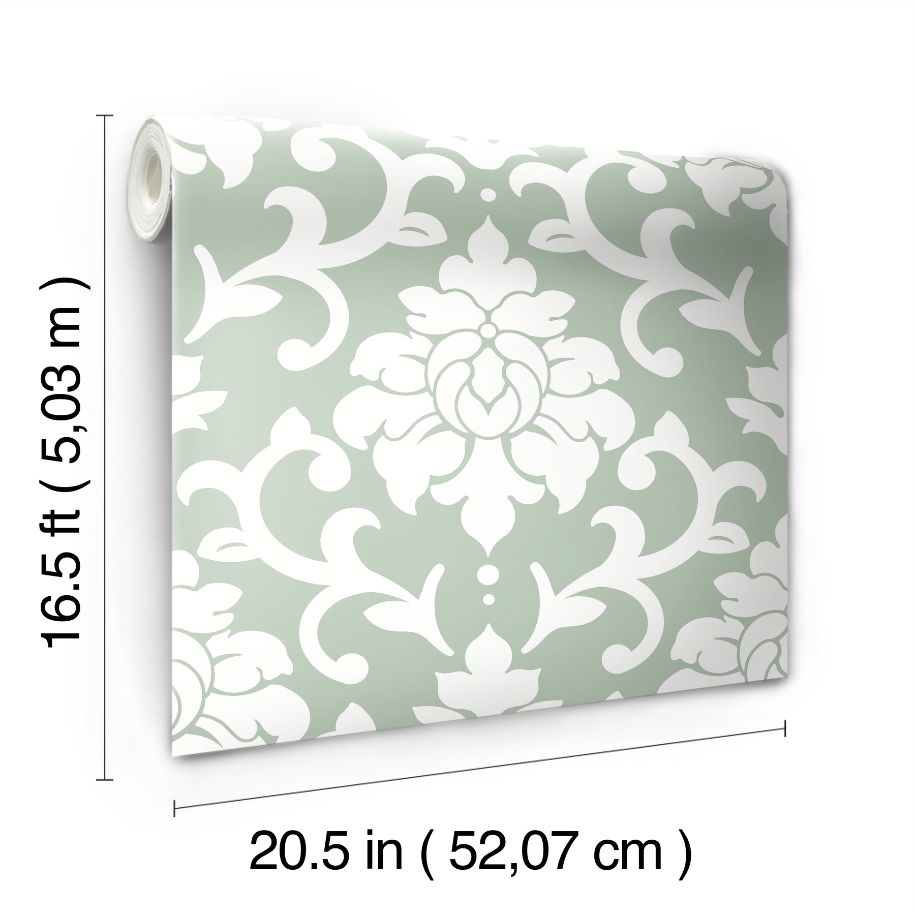 Damask Peel & Stick Wallpaper - dimensions