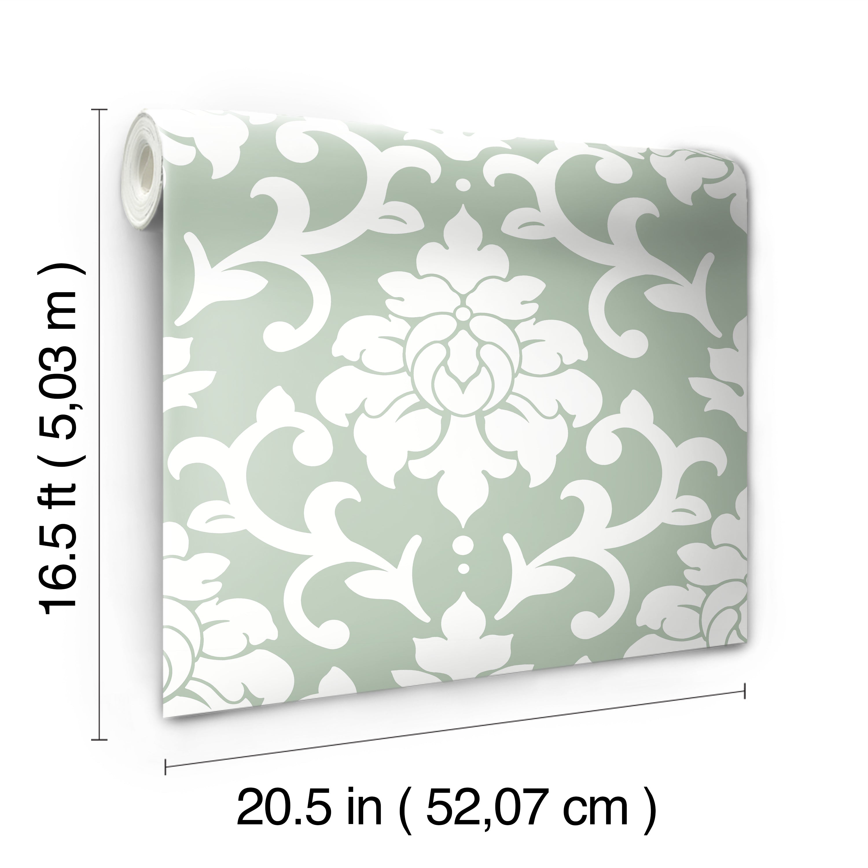 Damask Peel & Stick Wallpaper - dimensions