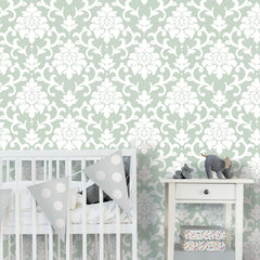 Damask Peel & Stick Wallpaper in a room setting