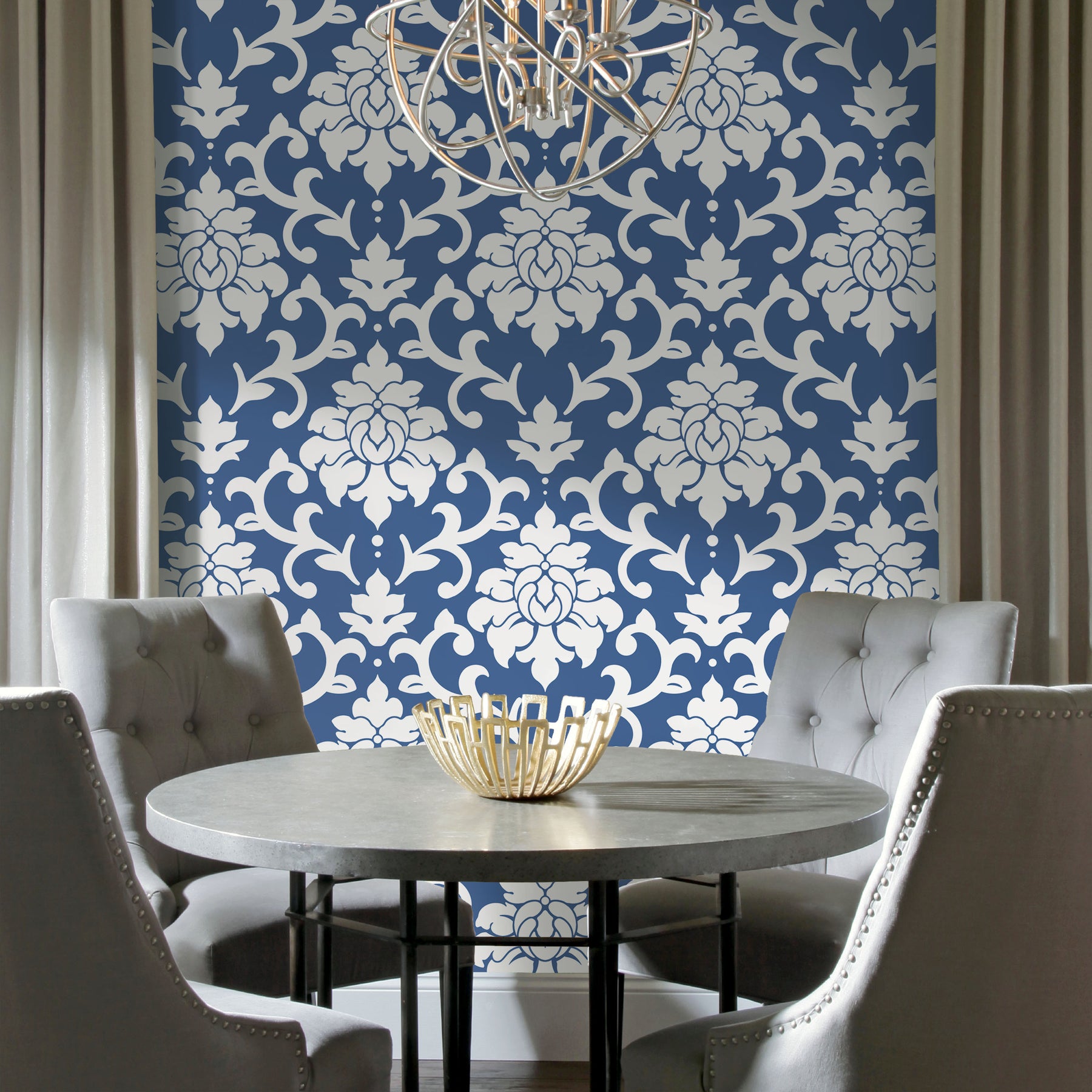 Damask Peel & Stick Wallpaper in a room setting