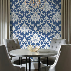 Damask Peel & Stick Wallpaper in a room setting