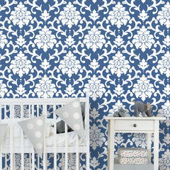 Damask Peel & Stick Wallpaper in a room setting