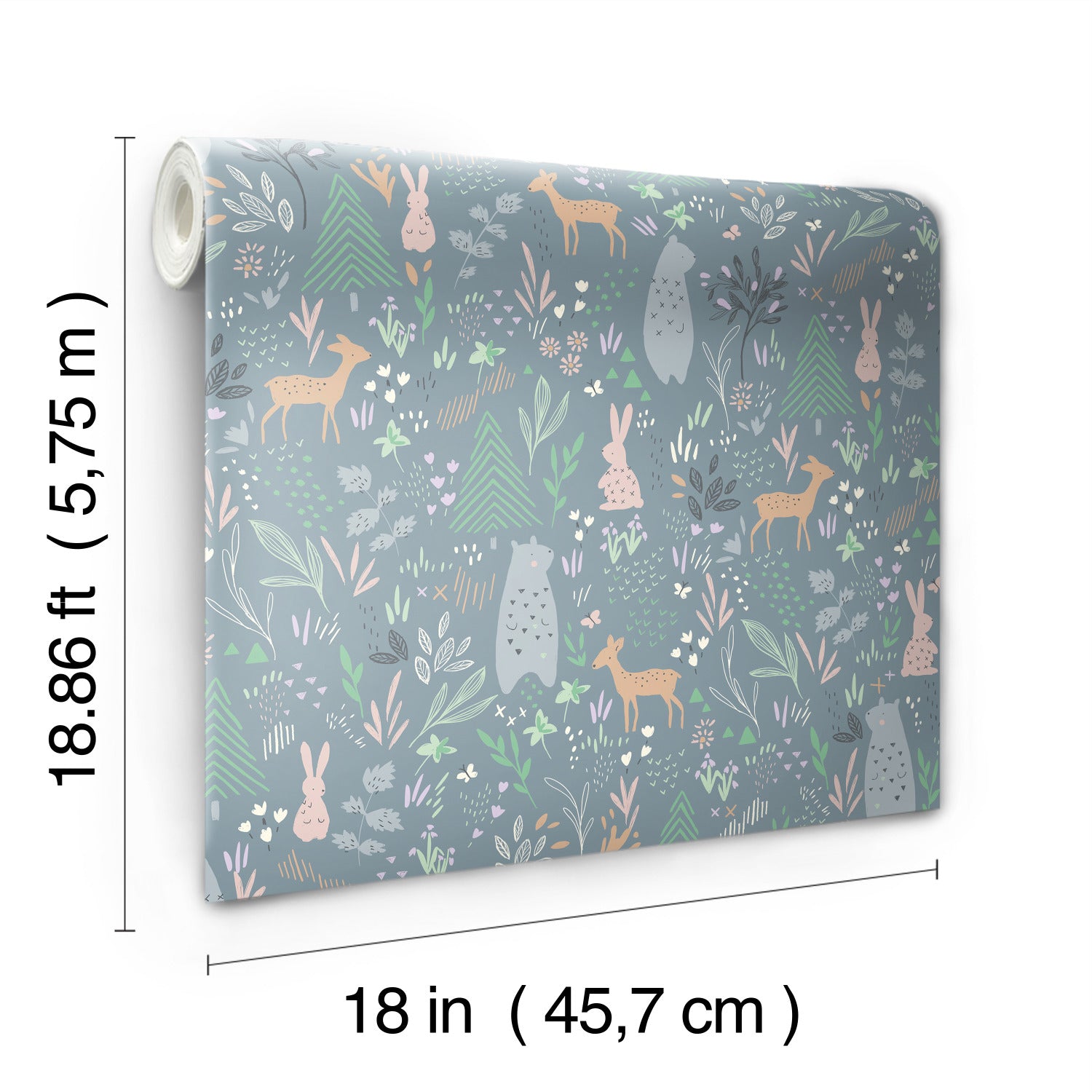 RMK12121RL peel and stick wallpaper - dimensions