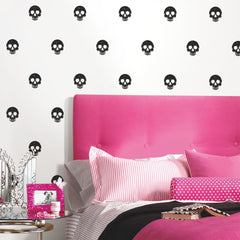 Disney Cruella Glamour Skulls P&S Wallpaper in a room setting