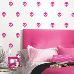 Disney Cruella Glamour Skulls P&S Wallpaper in a room setting