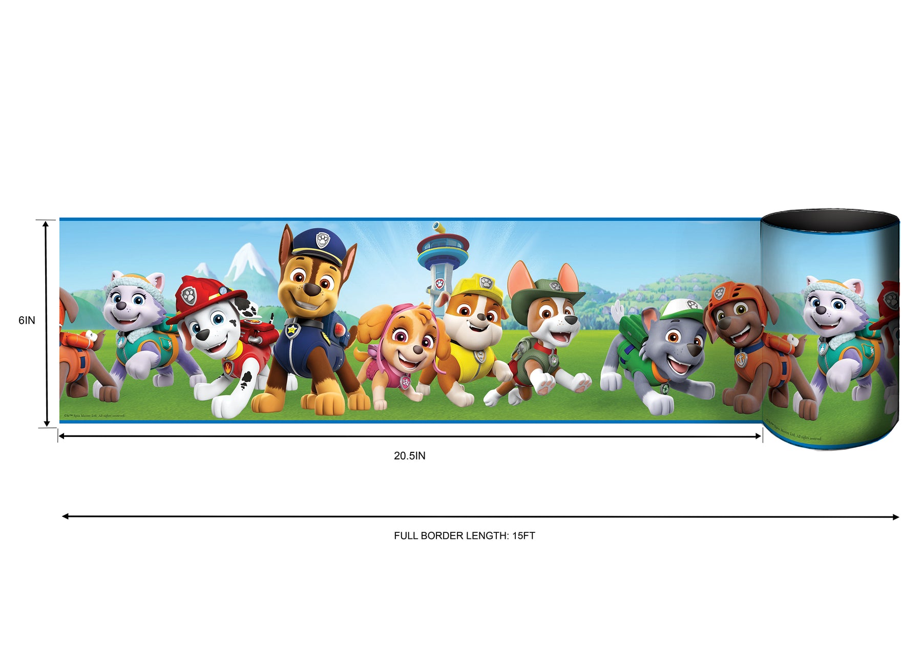 Paw Patrol Borders - dimensions