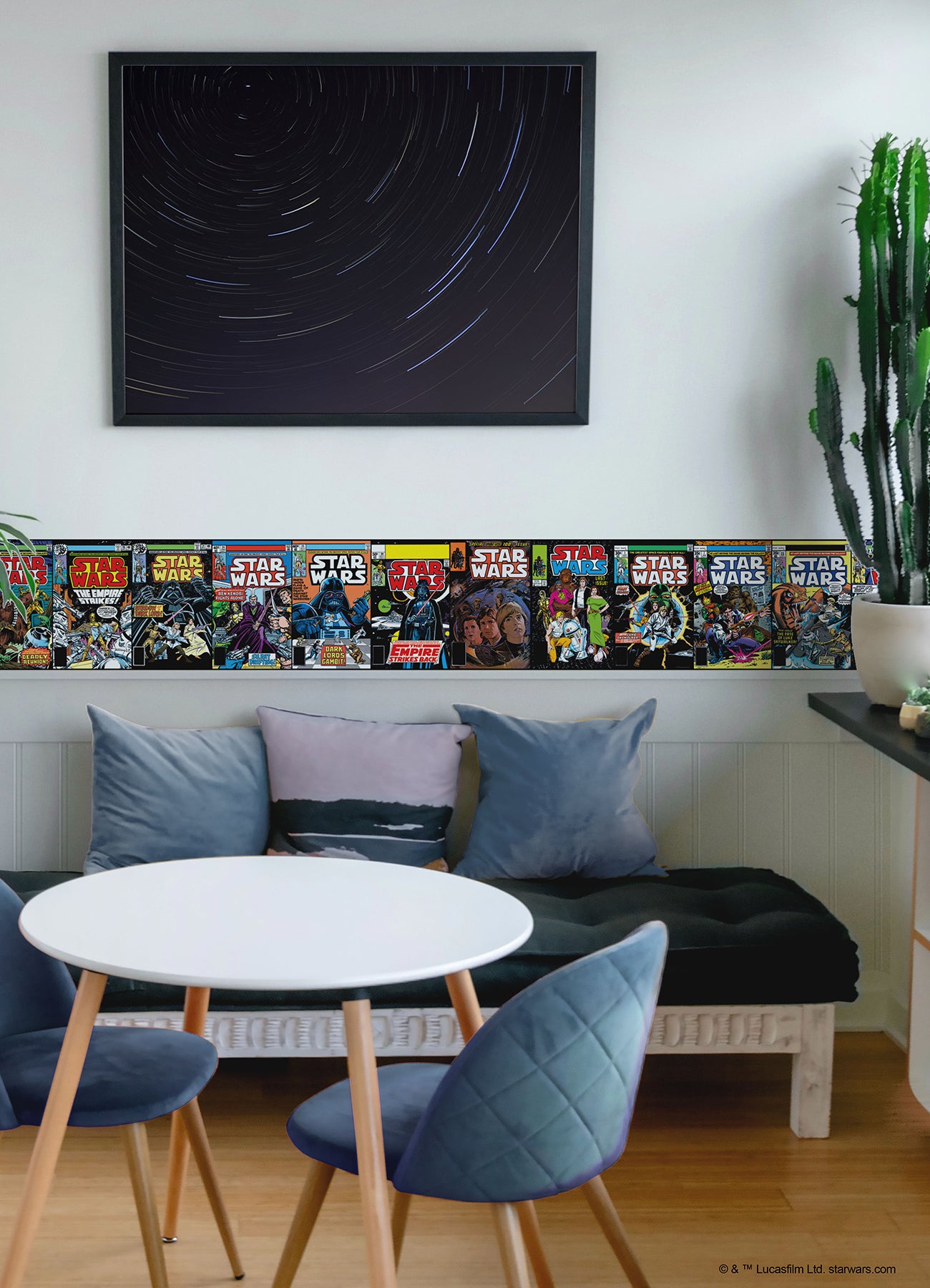 Star Wars Comic Books Borders in a room setting