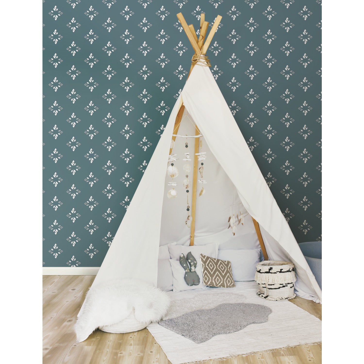 RMK12146WP peel and stick wallpaper in a room setting