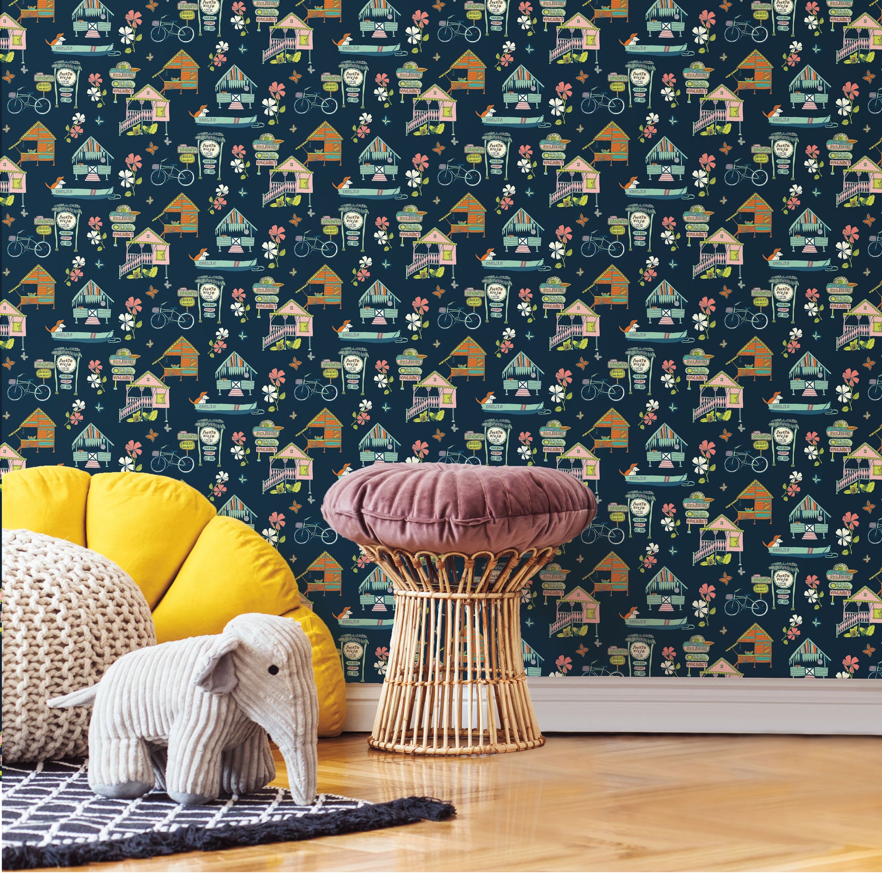 RMK12153RL Peel and Stick Wallpaper in a room setting