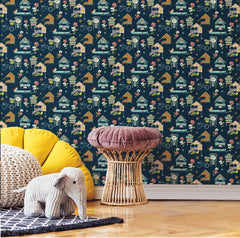 RMK12153RL Peel and Stick Wallpaper in a room setting