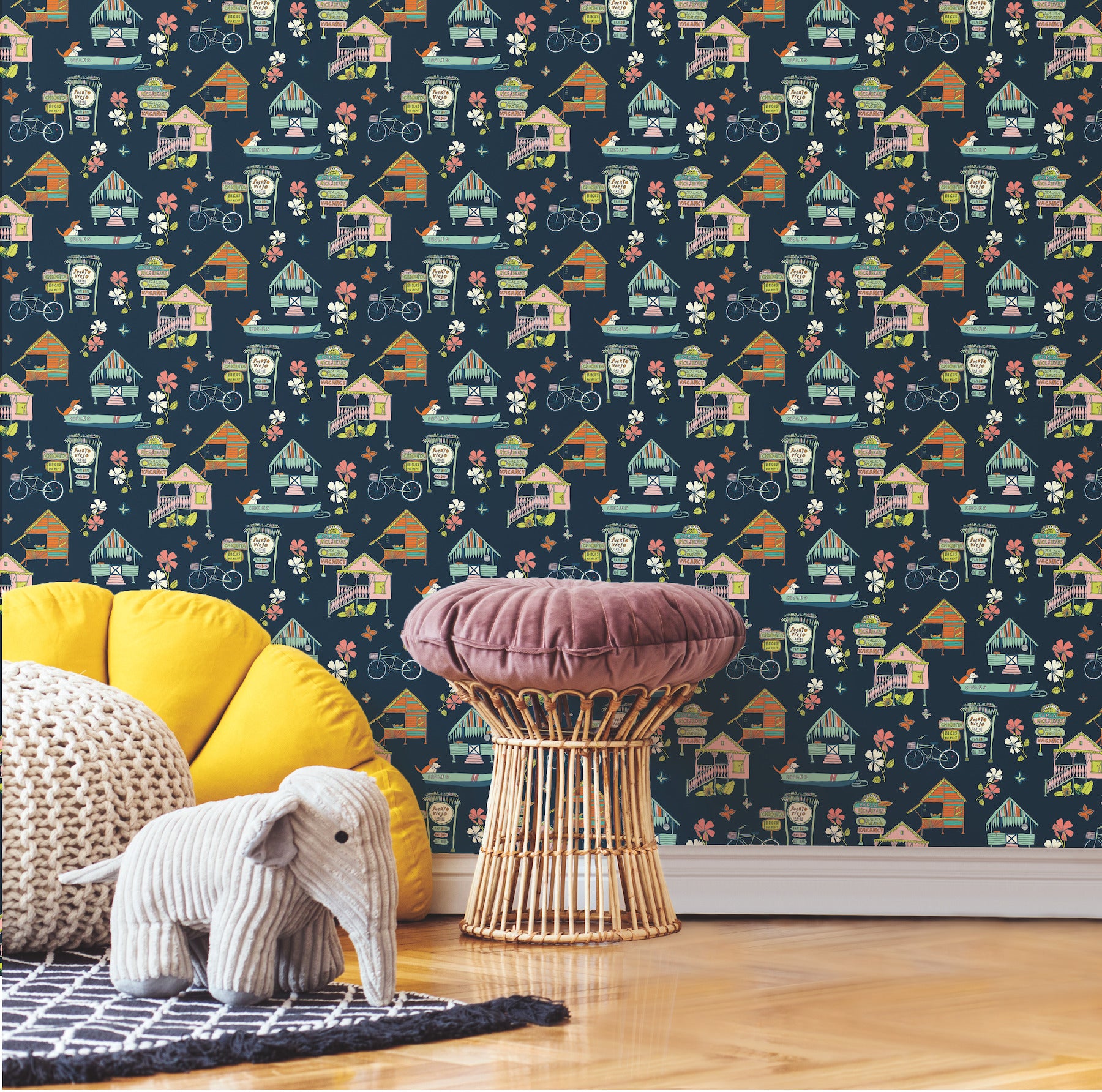 RMK12153RL Peel and Stick Wallpaper in a room setting