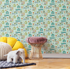 Caribbean P&S Wallpaper in a room setting