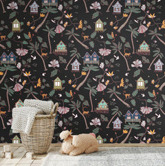 Calypso Jungle P&S Wallpaper in a room setting
