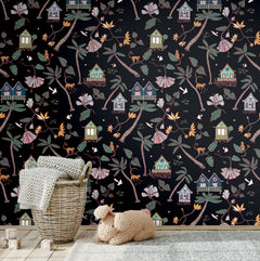 Calypso Jungle P&S Wallpaper in a room setting