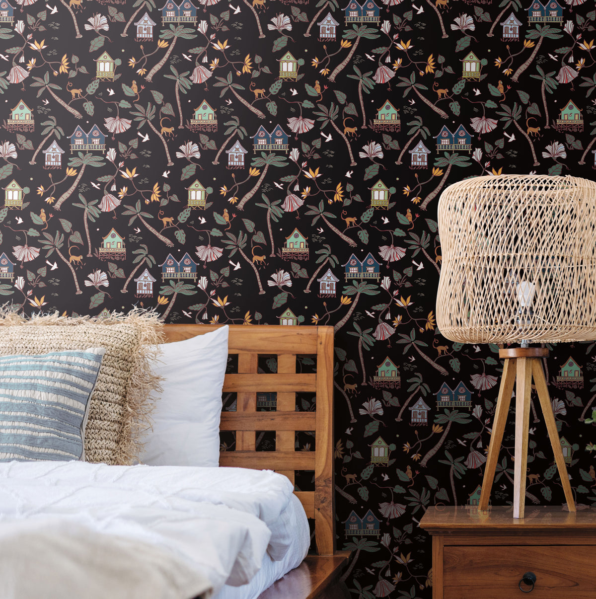 Calypso Jungle P&S Wallpaper in a room setting