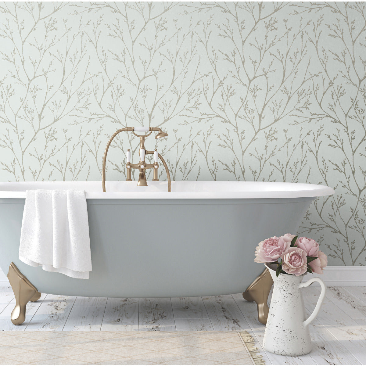 Tree Branches Peel & Stick Wallpaper in a room setting