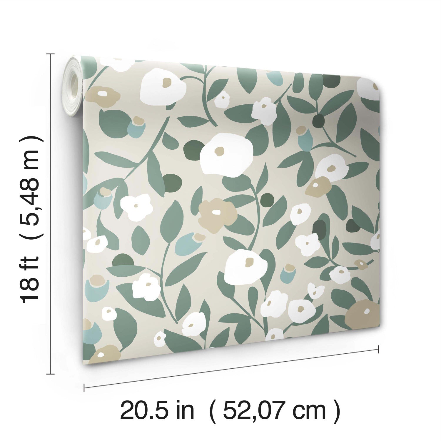 Kensington Garden Peel & Stick Wallpaper - dimensions